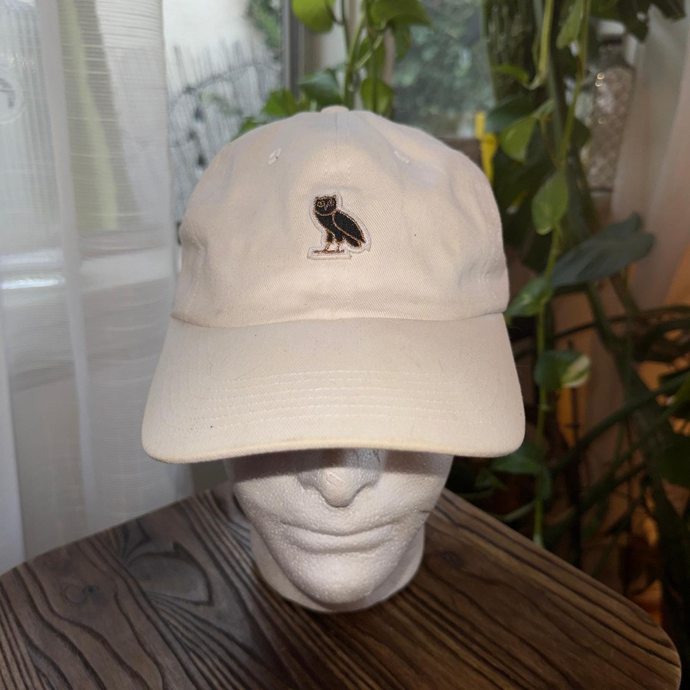 OVO October's Very Own Baseball Cap Men's Hat Drake Owl Logo Beige